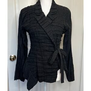 Gray Ivan Grundahl Wrap Sweater, Size S